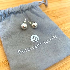 Brilliant Earth 14K White Gold Ball Stud Earrings